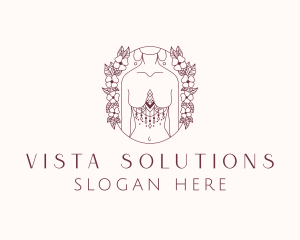 Floral Sexy Tribal Woman  logo design