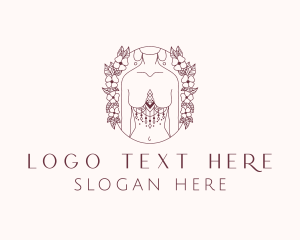 Floral Sexy Tribal Woman  Logo