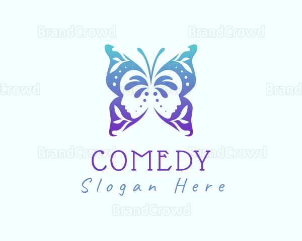 Floral Face Butterfly Logo