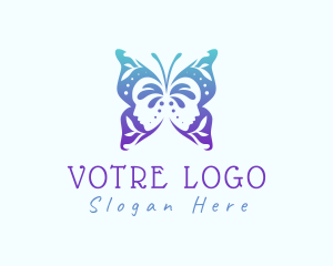 Girly - Floral Face Butterfly logo design