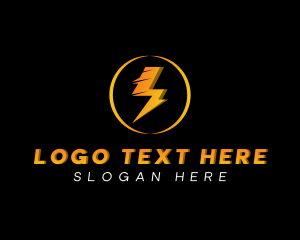 Bolt Lightning Electricity logo design