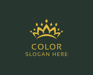 Golden - Yellow Pageant Crown logo design