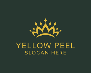 Yellow Pageant Crown logo design