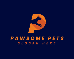 Pet Dog Letter P logo design