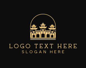 Traditional Temple Structure  logo design