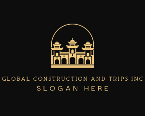 Tourist - Traditional Temple Structure logo design