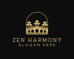 Buddhism - Traditional Temple Structure logo design