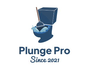 Plunger - Toilet Plunger Maintenance logo design