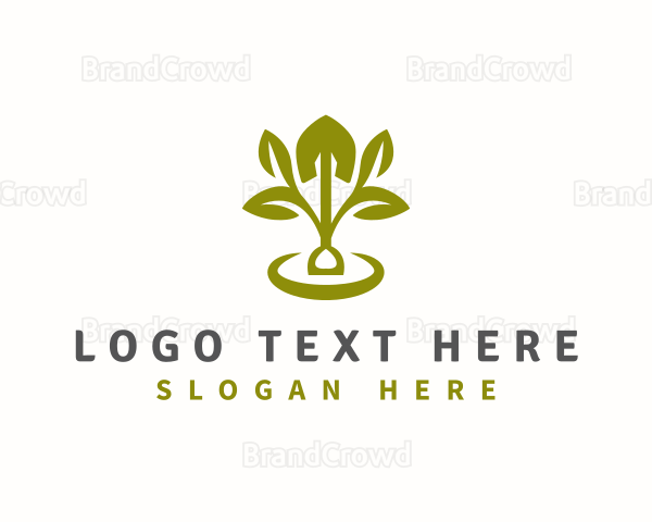 Plant Shovel Gardening Logo