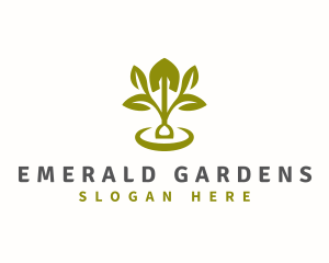 Plant Shovel Gardening logo design