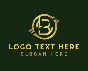 Crypto - Golden Crypto Money Letter B logo design