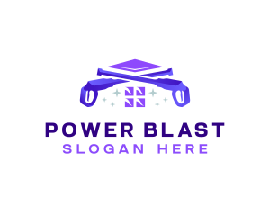 Cleaning Power Wash Sparkle logo design