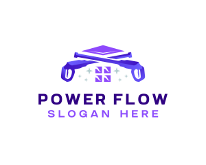 Cleaning Power Wash Sparkle logo design