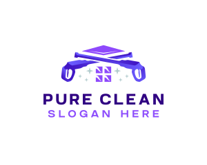 Cleaning Power Wash Sparkle logo design