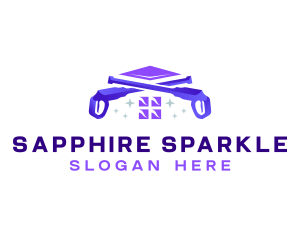 Cleaning Power Wash Sparkle logo design