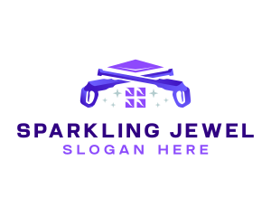 Cleaning Power Wash Sparkle logo design