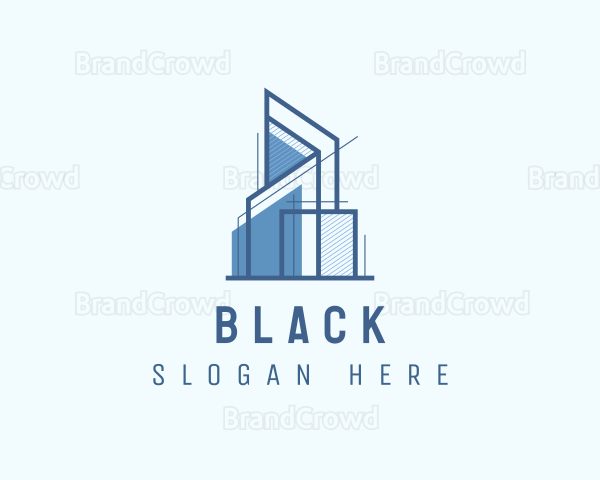 Blue Building Architect Logo