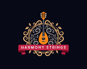 Elegant Musical Mandolin Ornament logo design