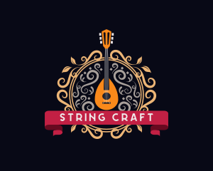 Elegant Musical Mandolin Ornament logo design