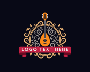 Music - Elegant Musical Mandolin Ornament logo design