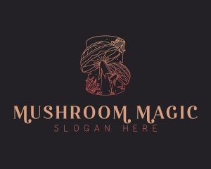 Mushroom - Organic Mushroom Botany logo design