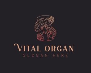 Organic Mushroom Botany logo design