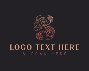 Mushroom - Organic Mushroom Botany logo design