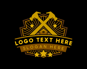 Laborer - Hammer Carpentry Workshop logo design