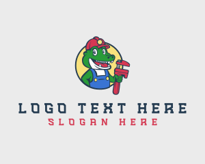 Sanitary - Wrench Plumbing Alligator logo design