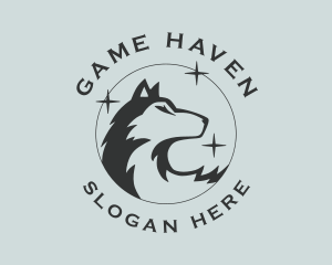 Starry Wolf Gamer logo design