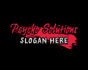 Psycho - Bloody Horror Brush logo design