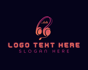 Gamer - DJ  Headphones Studio logo design