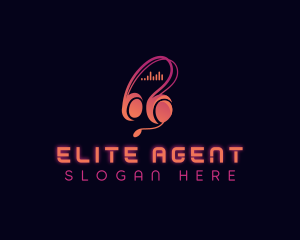 Agent - DJ  Headphones Studio logo design