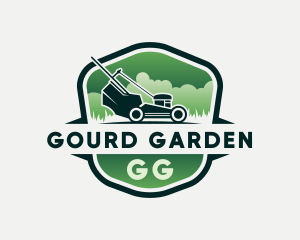 Grass Cutting Gardener Mower logo design