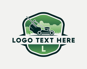 Yard - Grass Cutting Gardener Mower logo design