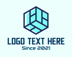Data - Isometric Cube Business logo design