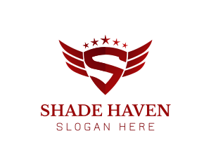 Flying Shield Wings logo design