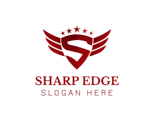 Flying Shield Wings logo design