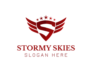 Flying Shield Wings logo design