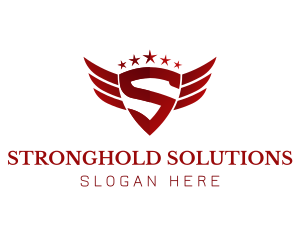 Flying Shield Wings logo design