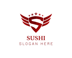 Flying Shield Wings logo design