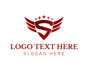 Superhero - Flying Shield Wings logo design
