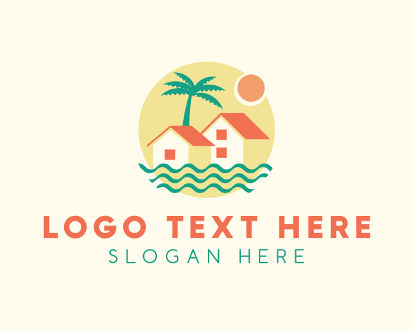 Motel - Beach House Island Resort logo design