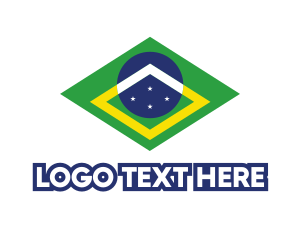Flag - Brazil Flag Symbol logo design