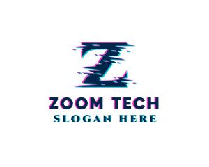 Glitch Tech Letter Z logo design