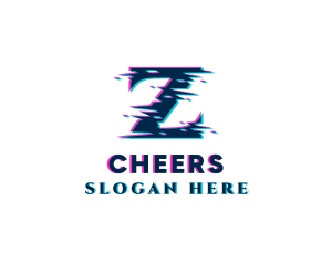 Technology - Glitch Tech Letter Z logo design