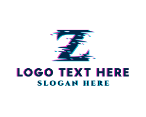 Business - Glitch Tech Letter Z logo design