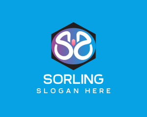 Modern Hexagon Letter S logo design