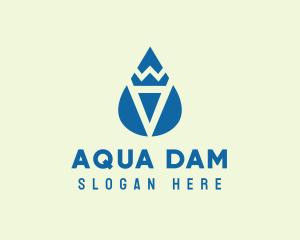 Dam - Letter A Water Station logo design