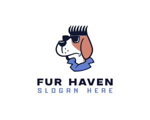 Fur - Dog Comb Hair logo design